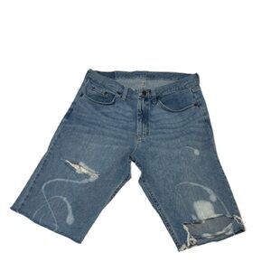 Wrangler Blue Distressed Women Shorts Bermudas